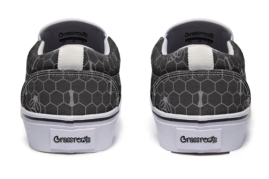 16th Anniversary Honeycomb Black Slip On Shoes