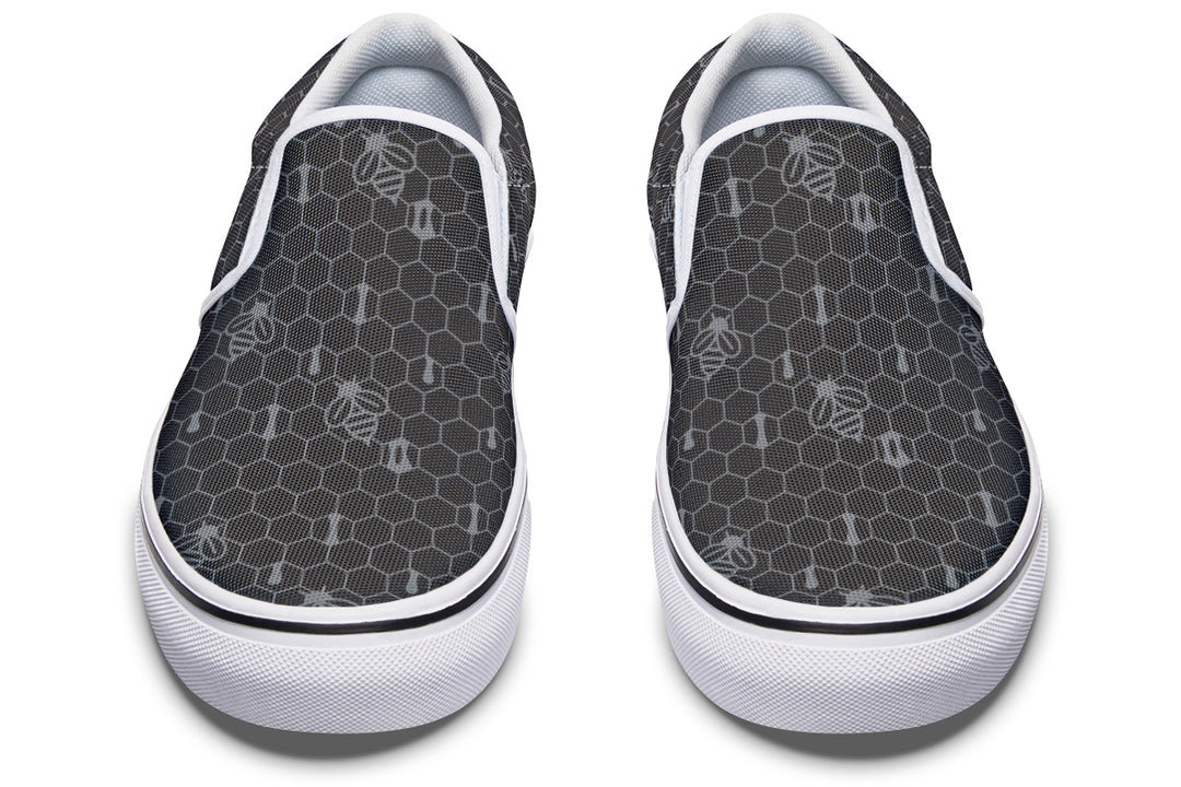 16th Anniversary Honeycomb Black Slip On Shoes