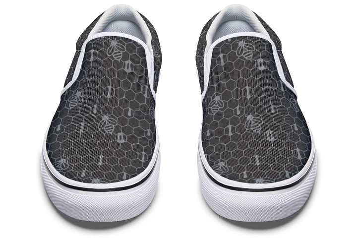 16th Anniversary Honeycomb Black Slip On Shoes