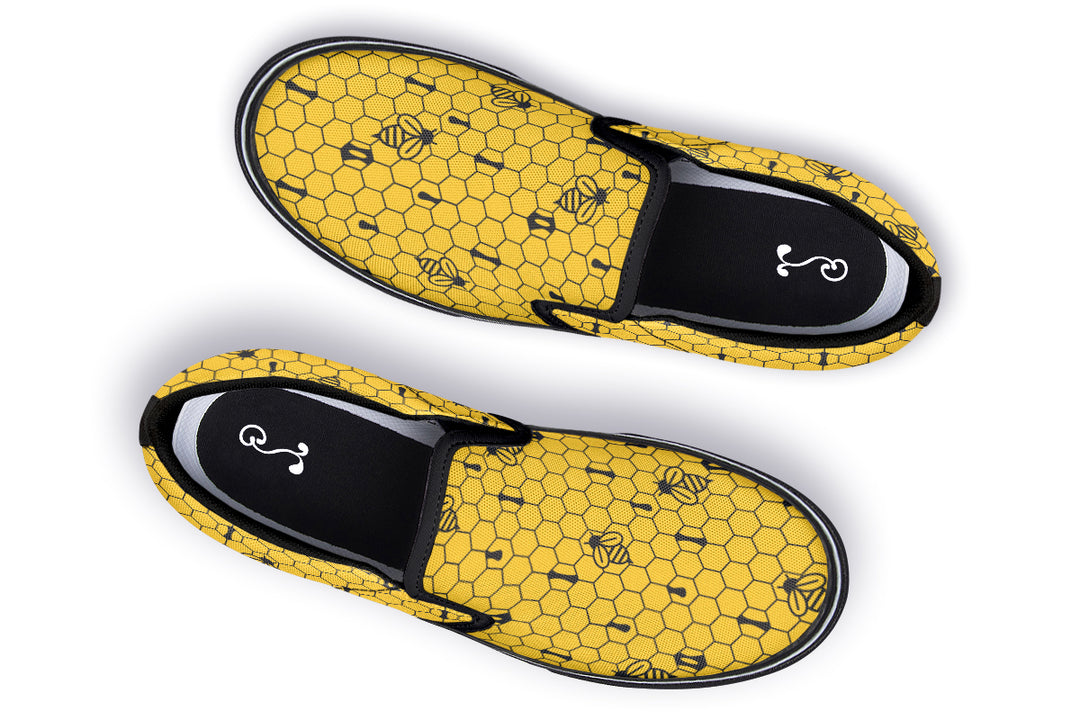 16th Anniversary Honeycomb Yellow Slip On Shoes