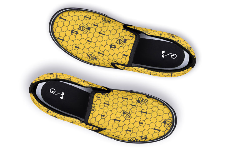 16th Anniversary Honeycomb Yellow Slip On Shoes