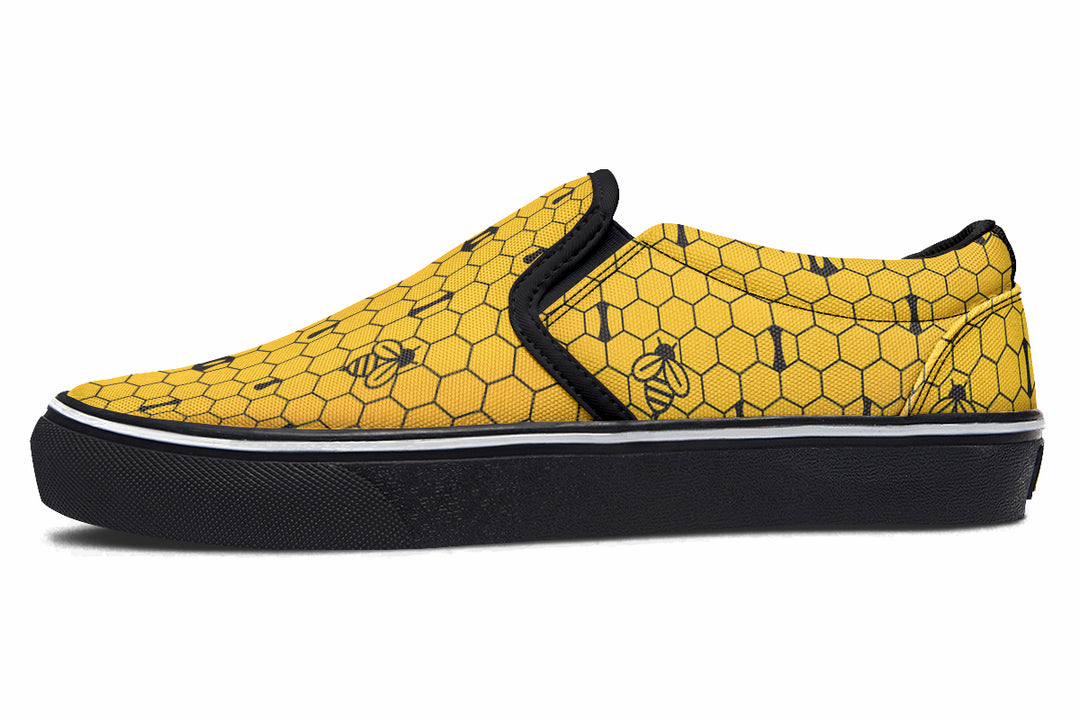 16th Anniversary Honeycomb Yellow Slip On Shoes