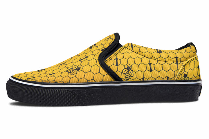 16th Anniversary Honeycomb Yellow Slip On Shoes