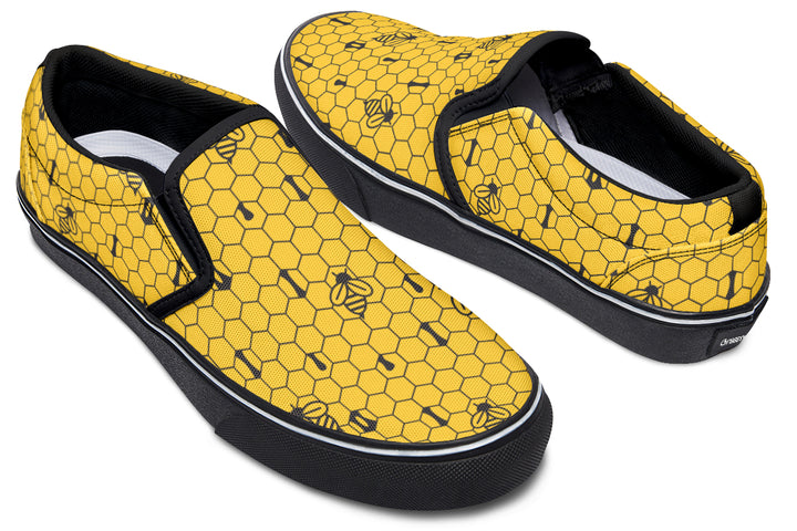 16th Anniversary Honeycomb Yellow Slip On Shoes