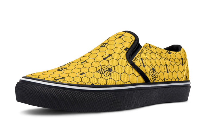 16th Anniversary Honeycomb Yellow Slip On Shoes