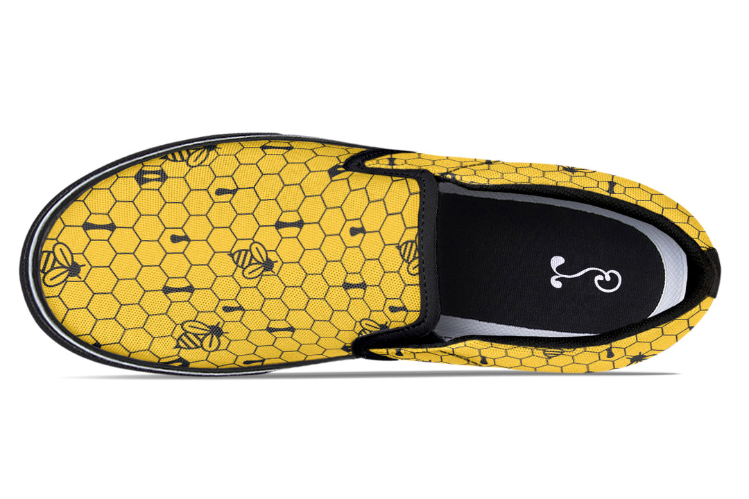 16th Anniversary Honeycomb Yellow Slip On Shoes