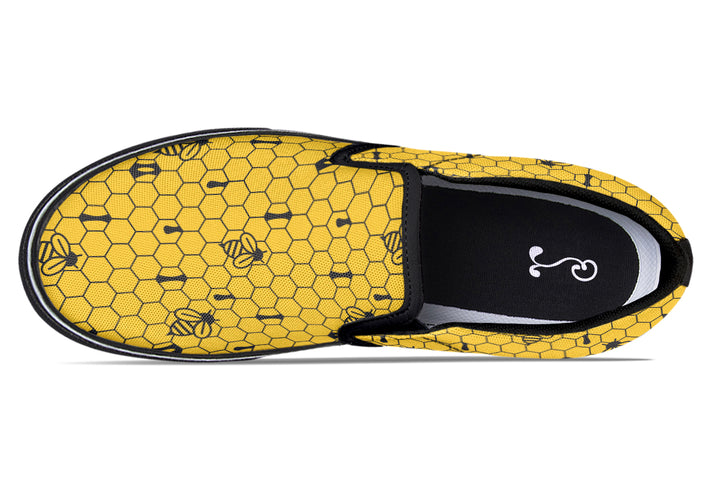 16th Anniversary Honeycomb Yellow Slip On Shoes