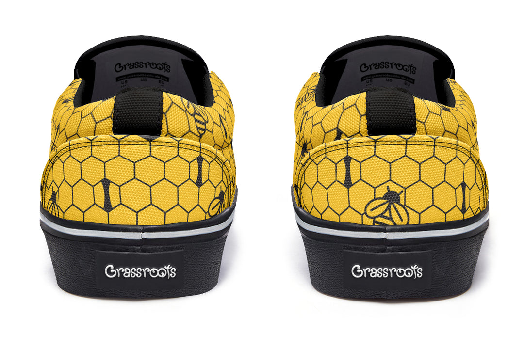 16th Anniversary Honeycomb Yellow Slip On Shoes