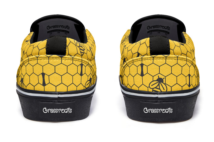 16th Anniversary Honeycomb Yellow Slip On Shoes