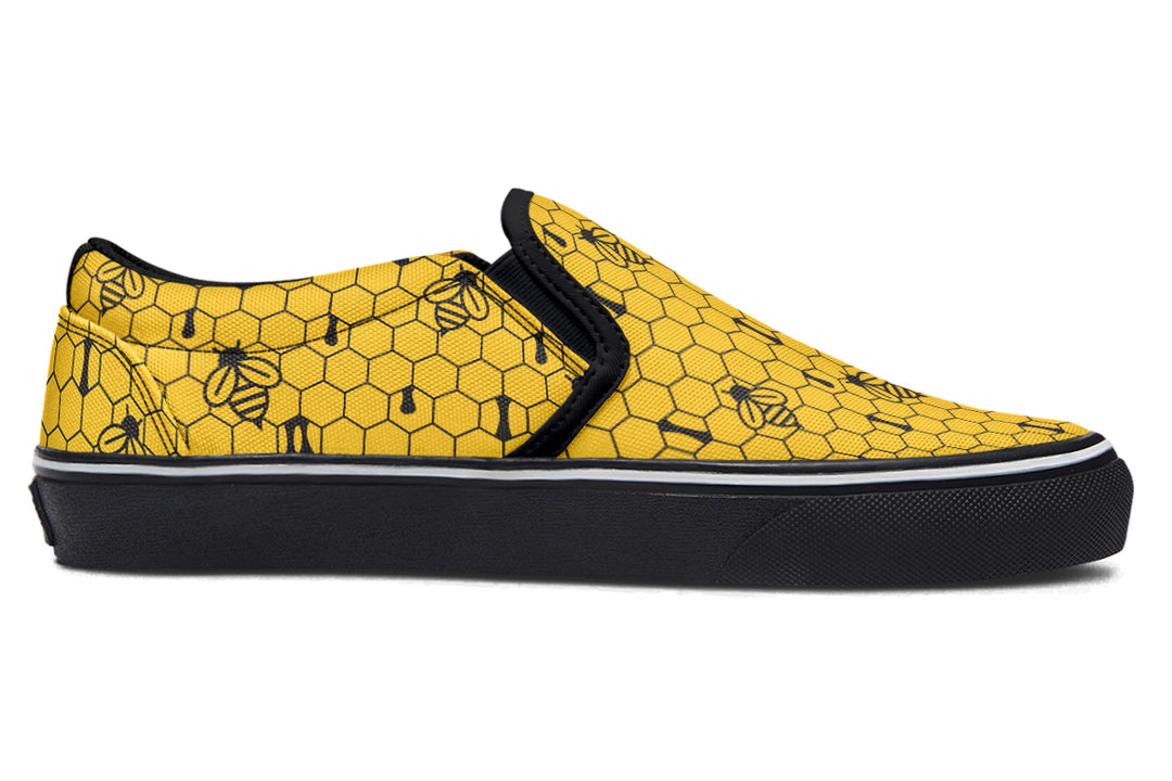 16th Anniversary Honeycomb Yellow Slip On Shoes