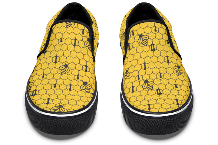 16th Anniversary Honeycomb Yellow Slip On Shoes