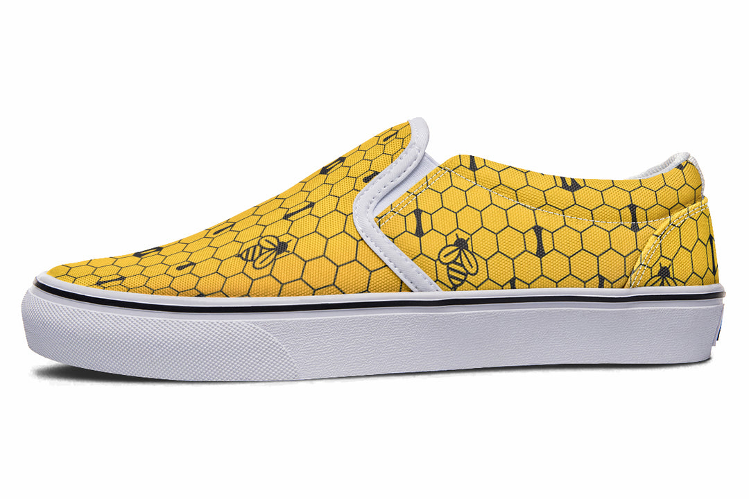 16th Anniversary Honeycomb Yellow Slip On Shoes