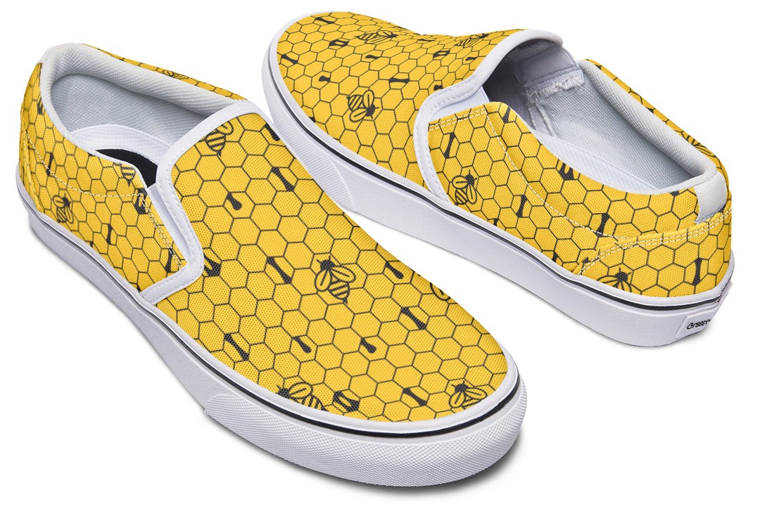 16th Anniversary Honeycomb Yellow Slip On Shoes