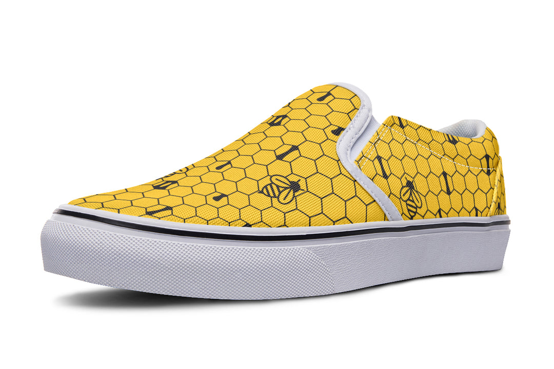 16th Anniversary Honeycomb Yellow Slip On Shoes