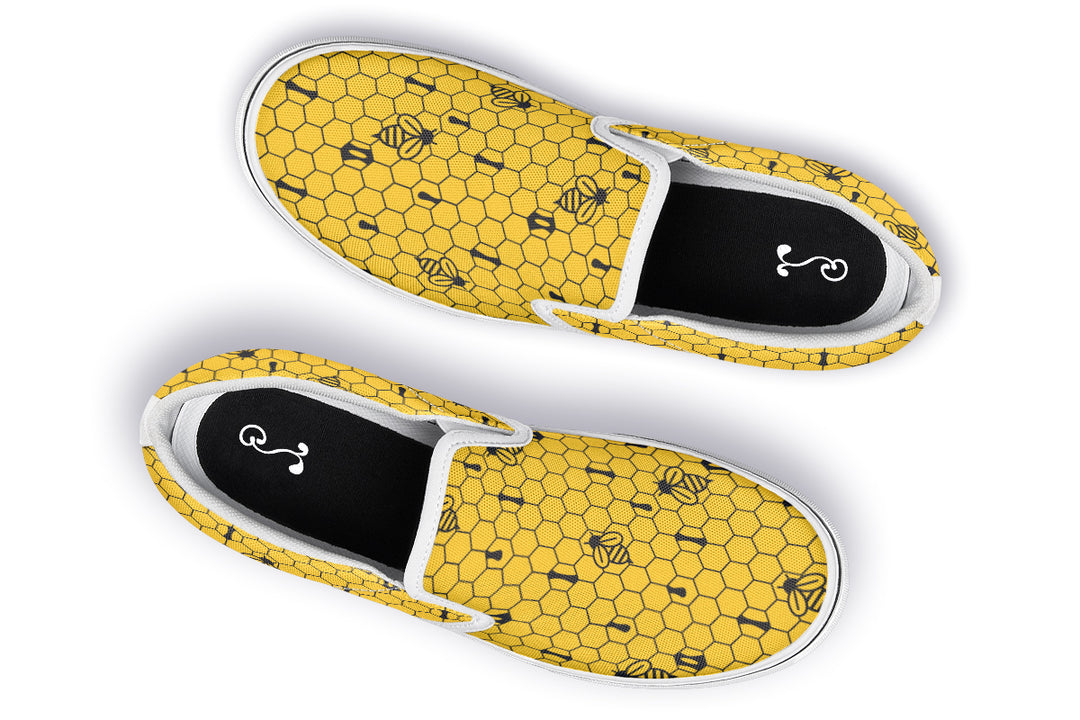 16th Anniversary Honeycomb Yellow Slip On Shoes