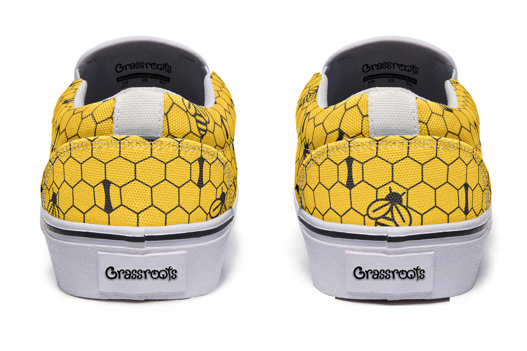 16th Anniversary Honeycomb Yellow Slip On Shoes