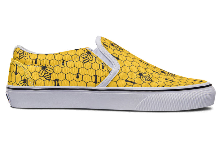 16th Anniversary Honeycomb Yellow Slip On Shoes