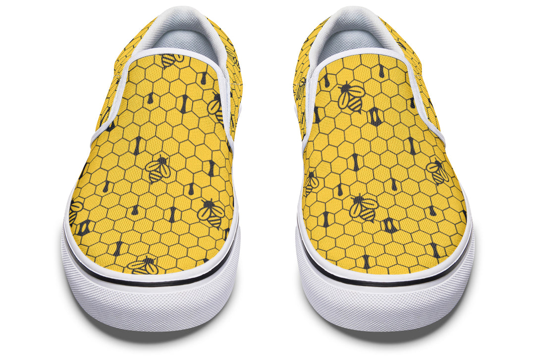 16th Anniversary Honeycomb Yellow Slip On Shoes