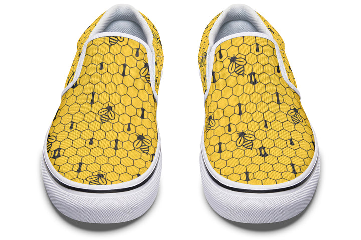 16th Anniversary Honeycomb Yellow Slip On Shoes
