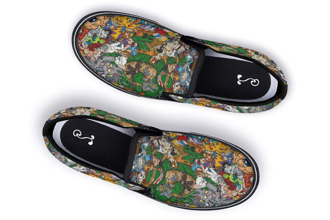 Vincent Gordon Cartoon Gumbo Colorful Slip On Shoes