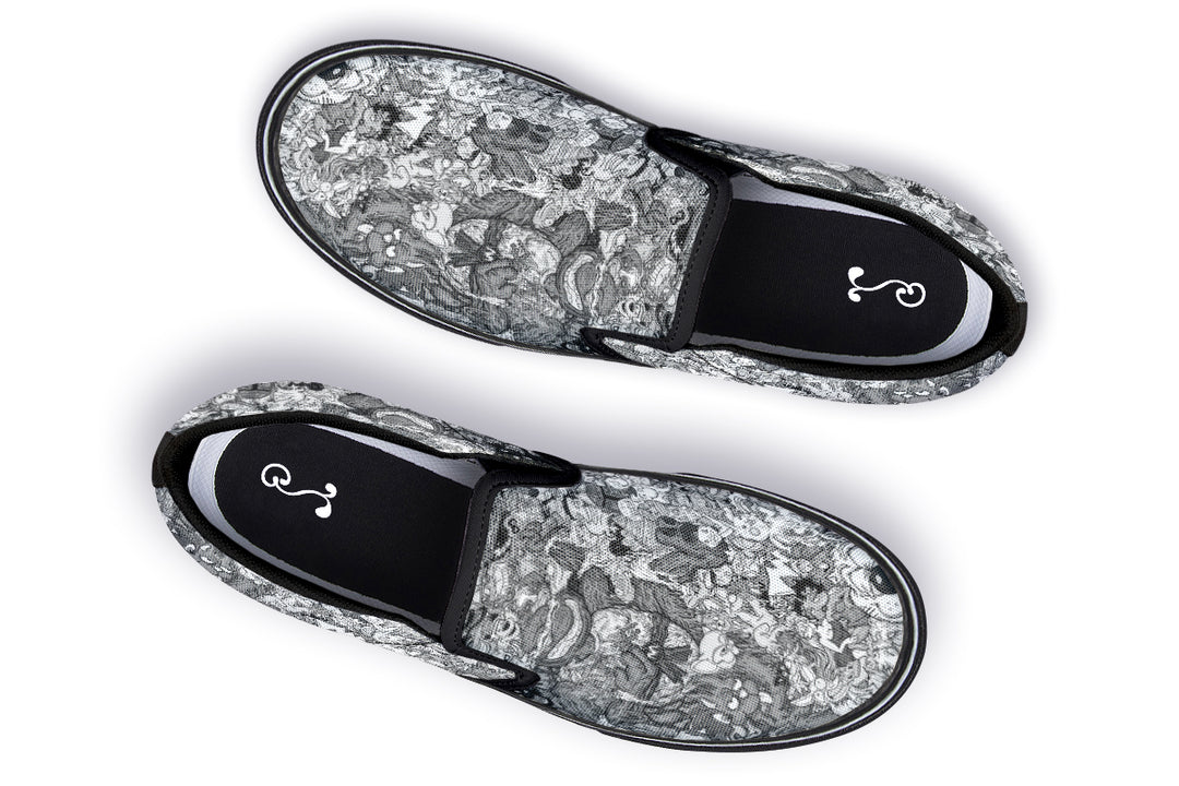 Vincent Gordon Cartoon Gumbo Grayscale Slip On Shoes