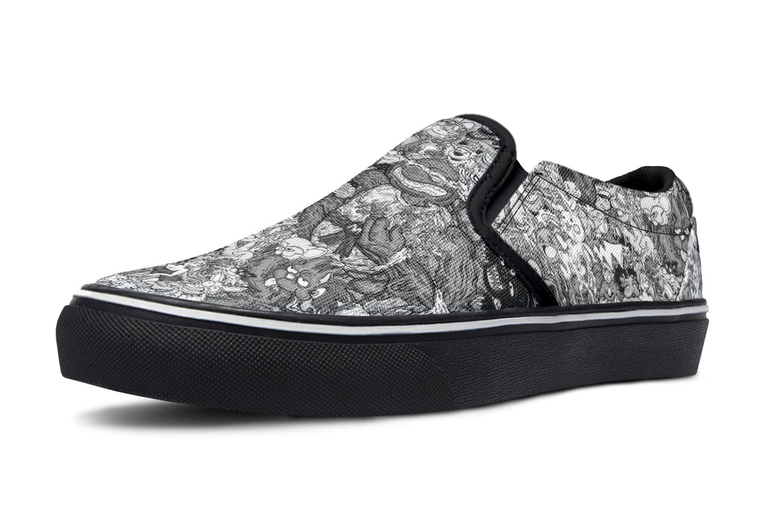 Vincent Gordon Cartoon Gumbo Grayscale Slip On Shoes