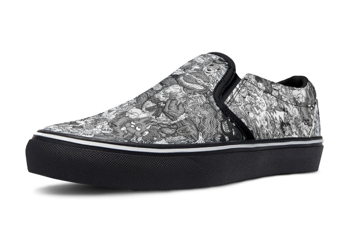 Vincent Gordon Cartoon Gumbo Grayscale Slip On Shoes