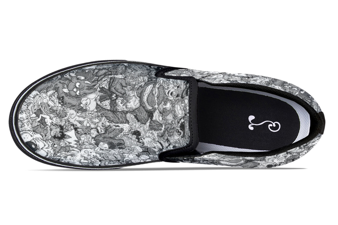 Vincent Gordon Cartoon Gumbo Grayscale Slip On Shoes