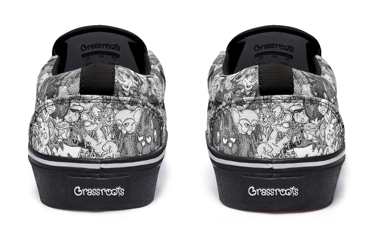 Vincent Gordon Cartoon Gumbo Grayscale Slip On Shoes