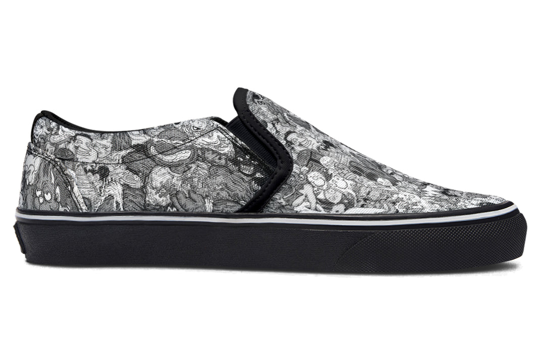 Vincent Gordon Cartoon Gumbo Grayscale Slip On Shoes