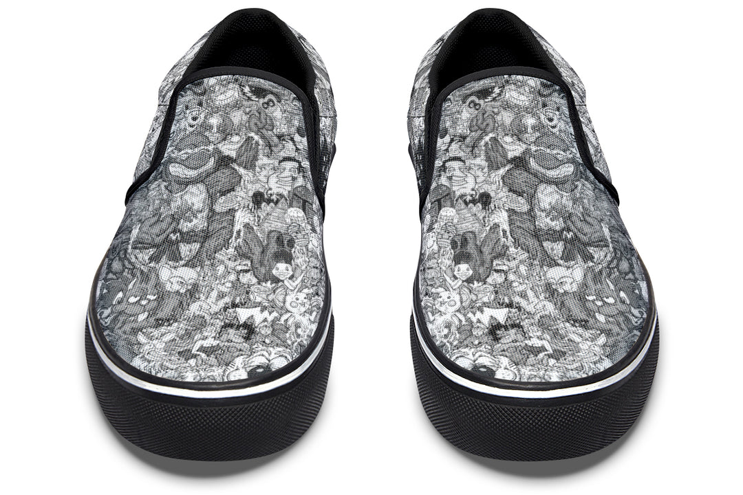Vincent Gordon Cartoon Gumbo Grayscale Slip On Shoes