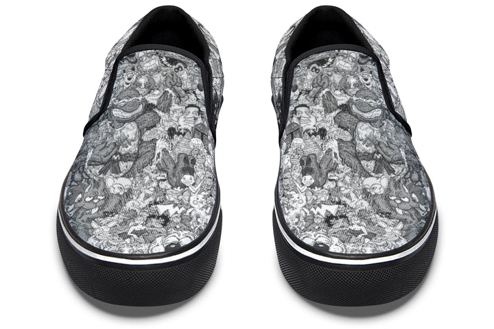 Vincent Gordon Cartoon Gumbo Grayscale Slip On Shoes
