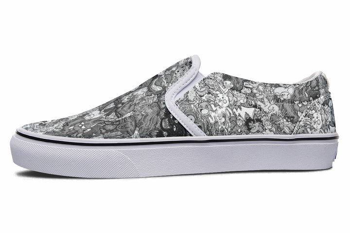 Vincent Gordon Cartoon Gumbo Grayscale Slip On Shoes