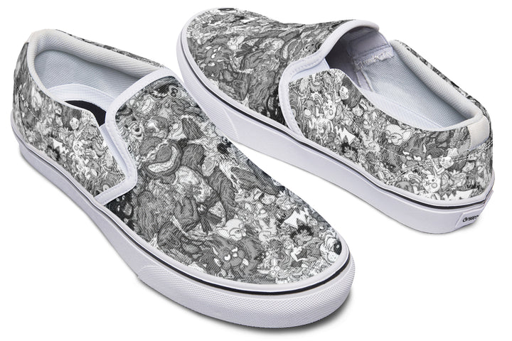 Vincent Gordon Cartoon Gumbo Grayscale Slip On Shoes