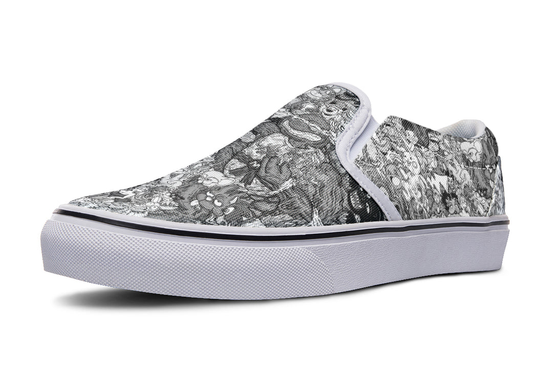 Vincent Gordon Cartoon Gumbo Grayscale Slip On Shoes