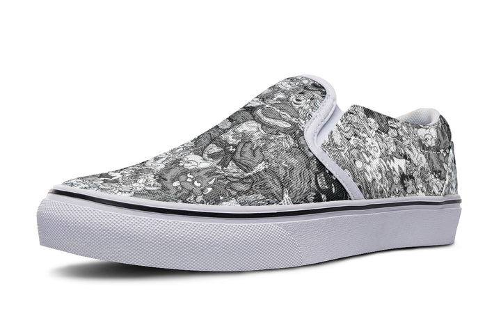 Vincent Gordon Cartoon Gumbo Grayscale Slip On Shoes