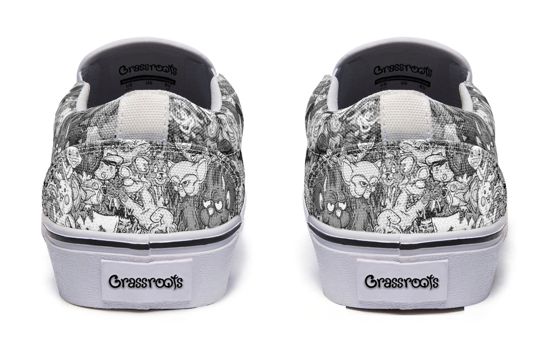 Vincent Gordon Cartoon Gumbo Grayscale Slip On Shoes