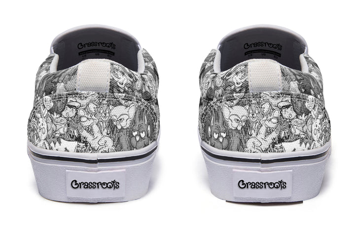 Vincent Gordon Cartoon Gumbo Grayscale Slip On Shoes