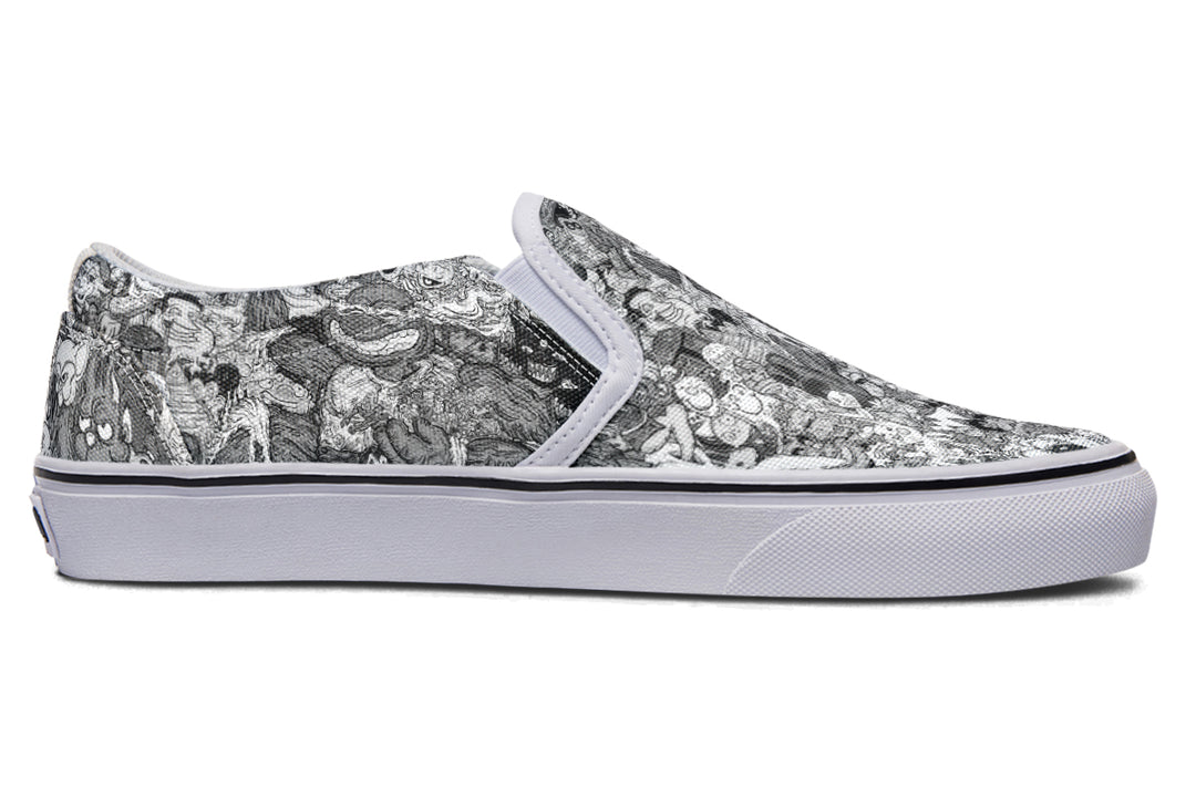 Vincent Gordon Cartoon Gumbo Grayscale Slip On Shoes