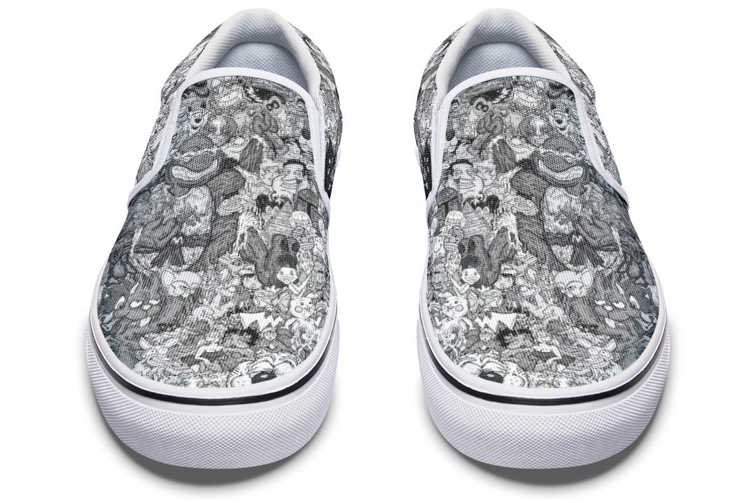 Vincent Gordon Cartoon Gumbo Grayscale Slip On Shoes