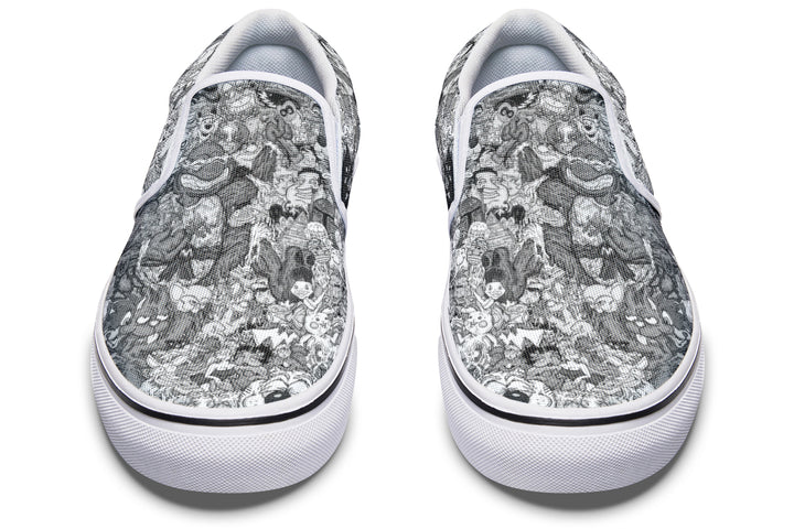 Vincent Gordon Cartoon Gumbo Grayscale Slip On Shoes