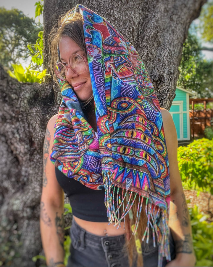 "Jai Ganesha - Vajra Remix" Reversible Pashmina