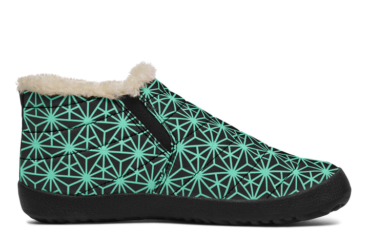 Geo Triangles Teal Winter Sneakers
