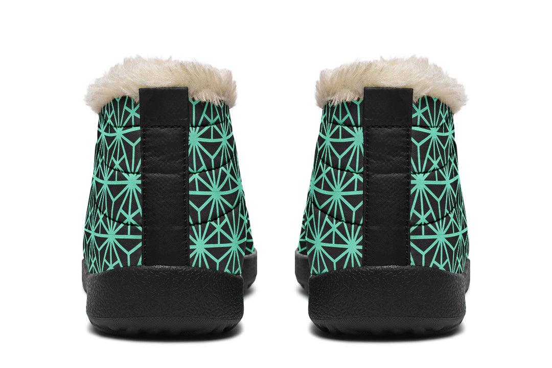 Geo Triangles Teal Winter Sneakers