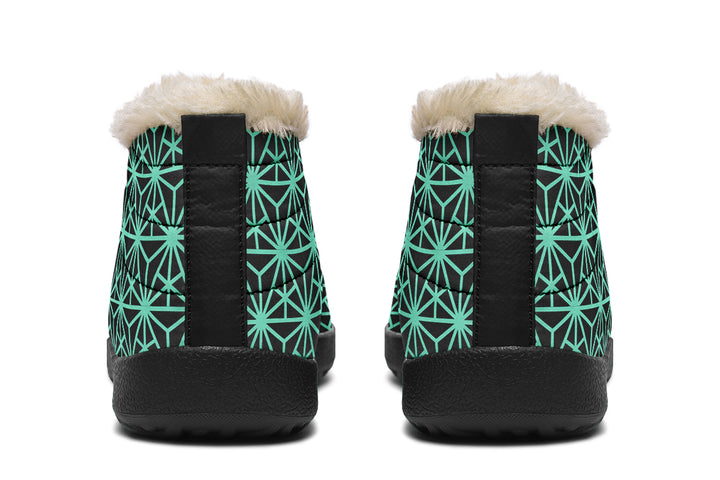 Geo Triangles Teal Winter Sneakers