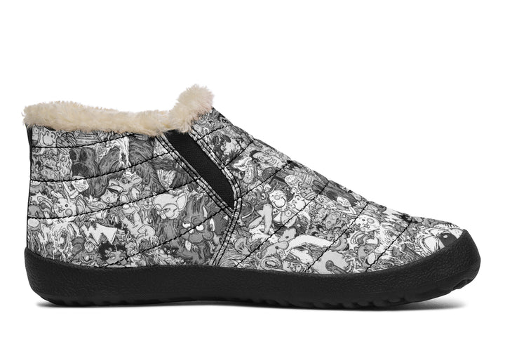 Vincent Gordon Cartoon Gumbo Grayscale Winter Sneakers
