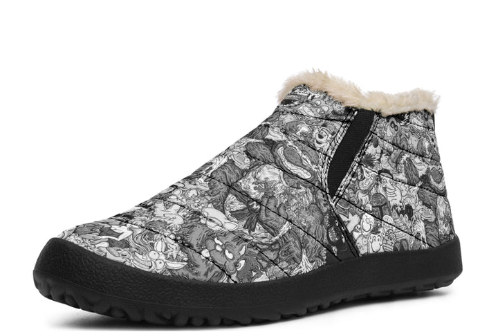 Vincent Gordon Cartoon Gumbo Grayscale Winter Sneakers