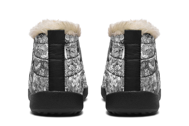 Vincent Gordon Cartoon Gumbo Grayscale Winter Sneakers