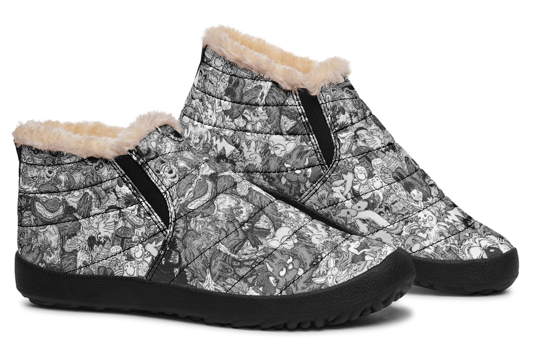 Vincent Gordon Cartoon Gumbo Grayscale Winter Sneakers