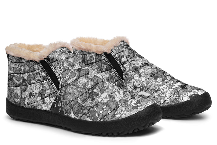 Vincent Gordon Cartoon Gumbo Grayscale Winter Sneakers